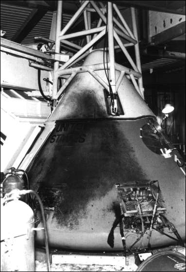 Command module 012 after AS-204 fire (exterior)
