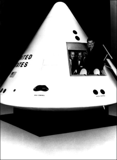 Astronauts inspect CM Mockup