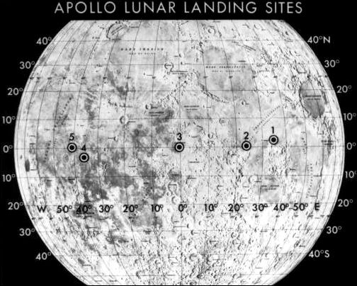 Selected Apollo landing sites