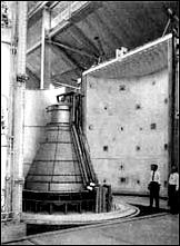the hugh furnace at Rocketdyne in which the tricky brazing operation was performed on F-1 engine thrust chambers at 1260°C.