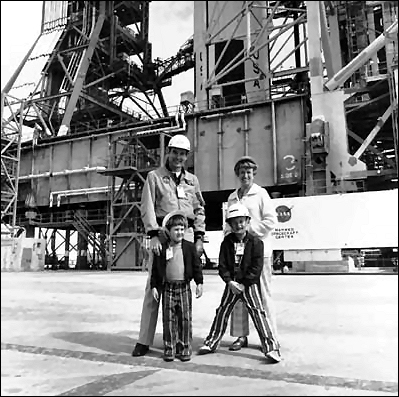 The family of Apollo 16 LM Pilot Charles M. Duke, Jr., are shown at the launch site in this early February 1972 photo. 