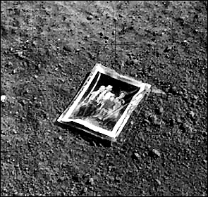 Charlie Duke took this photo of a family picture that he left on the surface of the moon.