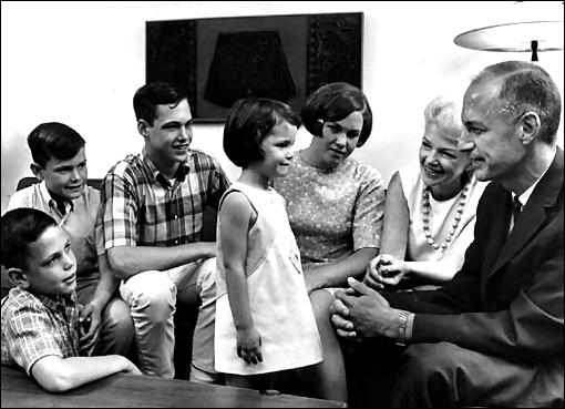 George Low is shown with his wife and children in this photo taken on February 3, 1970.